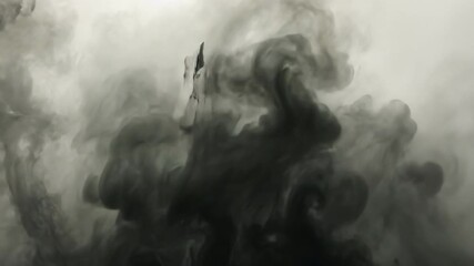 Poster - dramatic exploration of dark, swirling smoke an abstract journey into mysterious rocket silhouette a