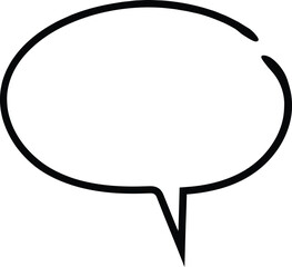 Fototapete - Simple black outline of an empty speech bubble pointing right, ideal for representing communication, dialogue, or conversation in a casual and hand drawn style