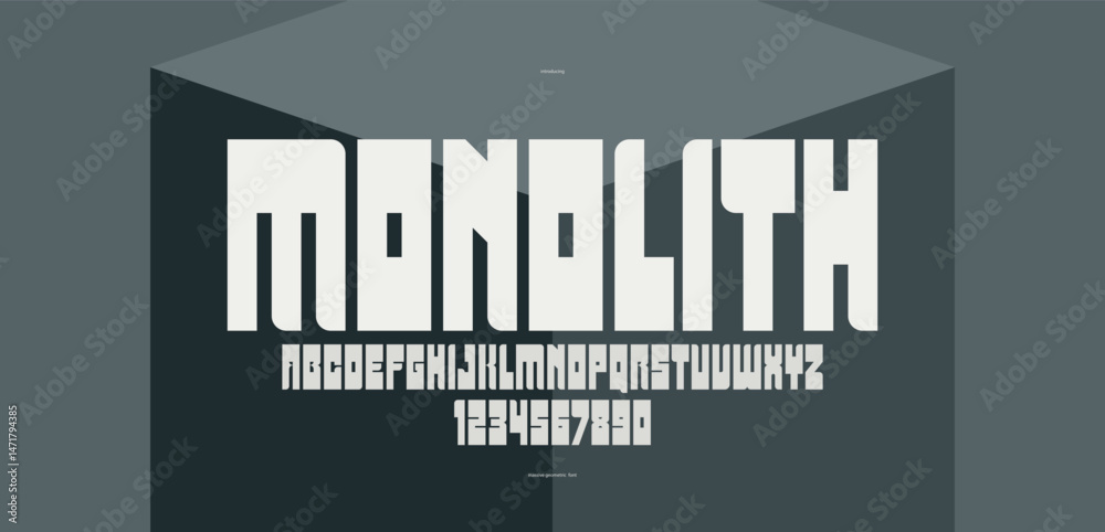 Bold and strong vector geometric font for logos and branding, heavy ...