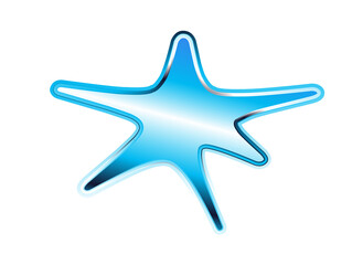 Poster - Abstract shape Y2K Style Holographic star shaped Sticker Label Design template on transparent background