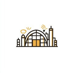 Aufkleber - City skyline, festival, celebration, arch building, illustration