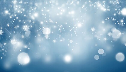 Aufkleber - ethereal blue sparkle background with soft bokeh lights and starbursts ideal for winter web design, greeting card, or branding graphic

