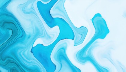 Aufkleber - fluid aqua marble texture in swirling turquoise and white tones for abstract web design, modern branding, or elegant print background

