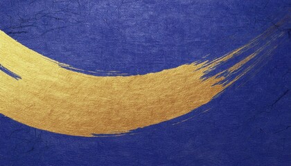 Poster - golden brushstroke on textured deep blue background for modern branding, print, or web design accent


