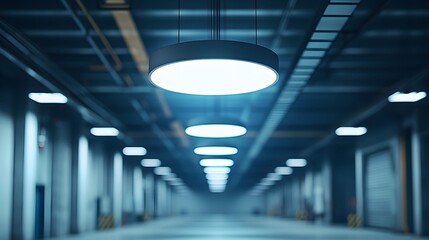 Aufkleber - Final overhead light being turned off in empty factory zone, symbolic end to recovery phase, visual closure, Cinematic Scene