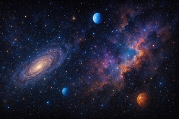 Wall Mural - vibrant cosmic galaxy scene