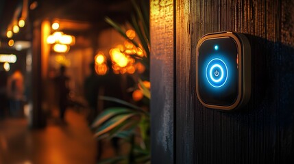 Aufkleber - Carbon monoxide monitor reset with blue confirmation light, safety ensured, technical mood, Cinematic Scene