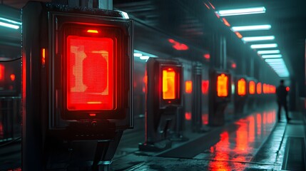Poster - Security gate unlocked with biometric scan during final clearance, futuristic control, procedural success, Cinematic Scene