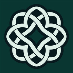 Wall Mural - a vibrant celtic knot circle design, ideal for a vector icon or tattoo illustration, signifying love