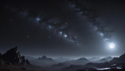 Wall Mural - dark, inky expanse with distant galaxies, starlight , stellar, mysterious
