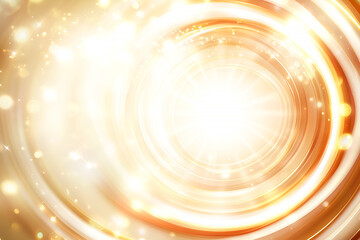 Aufkleber - Abstract golden orange vortex with glowing concentric circles, swirling tunnel effect, sparkles, dynamic motion, energy, light diffusion
