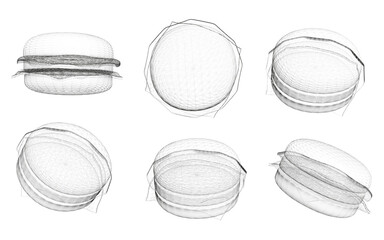 Poster - A series of images of food, including a sandwich. The images are all blurry and pixelated, giving them a dreamy, artistic quality