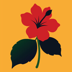 Wall Mural - Vintage floral vector illustration with rose, leaf, and branch design evokes natural beauty