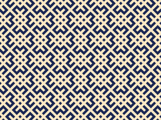 Leinwandbilder - Abstract geometric pattern. A seamless vector background. Golden and dark blue ornament. Graphic modern pattern. Simple lattice graphic design