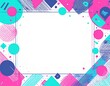 © MNbrown - Colorful 80s Style Border Design with Bold Lines and Blank Center