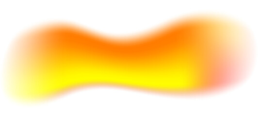 Poster - Blurred orange shape. Mesh fluid liquid abstract element. Soft light holographic blob. Neon blend vibrant multicolor figure