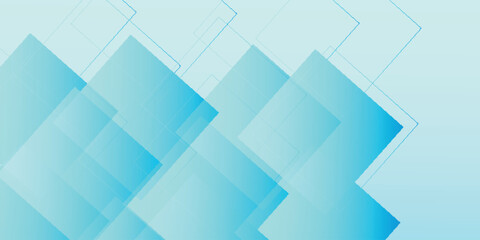 Poster - the stylized modern blue gradient abstract geometric square background with shadow. vector illustrat