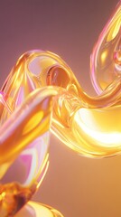 Wall Mural - abstract golden swirl, vibrant background, digital art, website design