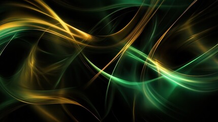 Wall Mural - abstract green gold energy flow