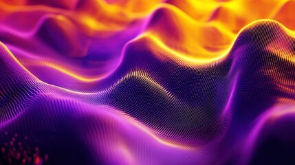 Wall Mural - abstract purple and orange waves, digital art background