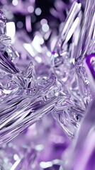 Wall Mural - abstract purple crystal structures, glowing background