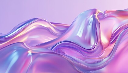 Aufkleber - Abstract Iridescent Pink and Purple Fluid Waves Background
