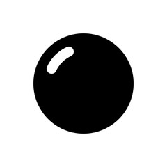Poster - A black sphere with a white highlight on the upper left side creating a simple graphic representation of a ball