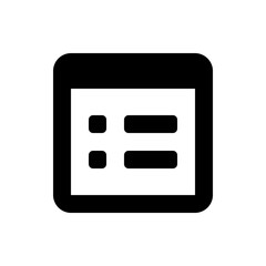 Poster - Black bordered square containing a white square with two rows of elements inside the inner square design