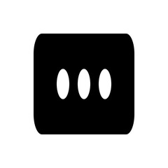 Poster - Black rounded rectangle containing three white circles evenly spaced horizontally in the center of the shape