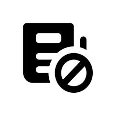 Poster - A document icon with horizontal lines and a ban symbol indicating restriction or denial of access right