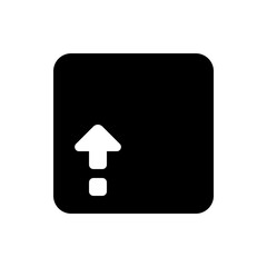 Poster - Black square with rounded corners containing a white upward arrow and a small square underneath it