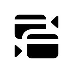 Poster - Black rounded rectangle shapes with arrows indicating a transfer or exchange of objects icon design