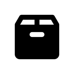 Poster - Illustration of a black box with a handle and two rectangular openings at the top on a white background