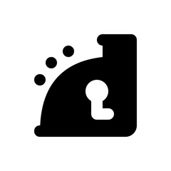 Poster - Illustration of a black cash register with three dots and a keyhole on a white background design icon
