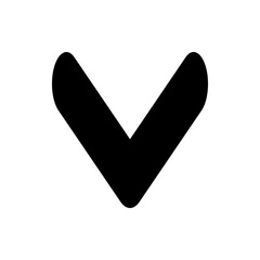 Poster - A simple black downward arrow icon with rounded edges pointing downwards on a white background design view