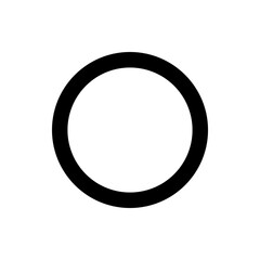 Poster - A simple black circle outline with a thick stroke against a white background in a minimalist design style