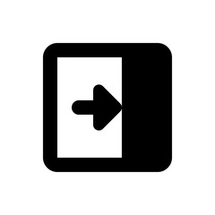 Poster - Black square with rounded corners containing a white rectangle and a right pointing arrow inside it