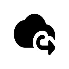 Poster - Black cloud with a white arrow curving around it pointing to the right indicating download process is on