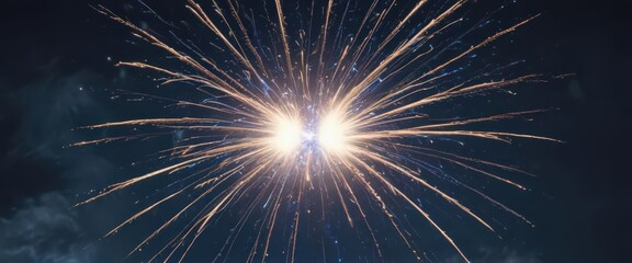 Wall Mural - blue firework burst, vibrant detail, night sky, bright, blue, sparkler
