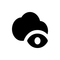 Poster - A graphic representation featuring a stylized cloud shape positioned above a simplified eye symbol design element