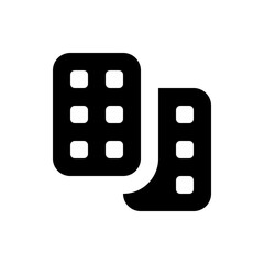 Poster - Two black rounded rectangles with white squares arranged in a grid pattern on a white background image