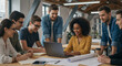© Aekion - Collaborative Success: Diverse Team Brainstorming Ideas & Innovation in Modern Office | Teamwork, Project Planning, Creative Solutions & Happy Employees