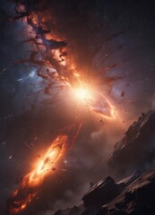 Wall Mural - myriad stars burst forth, a galaxy ablaze against endless night , background, milky way