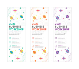 Wall Mural - modern business banner templates with abstract geometric patterns. perfect for workshops, events, co