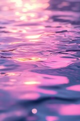 Fototapete - Abstract Pink and Purple Water Surface Reflecting Light creating a Shiny Texture with Ripples and Waves for a Modern and Creative Background Wallpaper