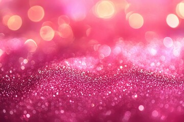 Aufkleber - Abstract Pink Glitter Background with Bokeh Lights for Celebrations Holidays and Glamour Designs