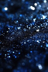 Aufkleber - Abstract Shimmering Blue Glitter Background with Bokeh Effect for Festive Celebrations and Decorative Designs and Vibrant Night Sky Texture
