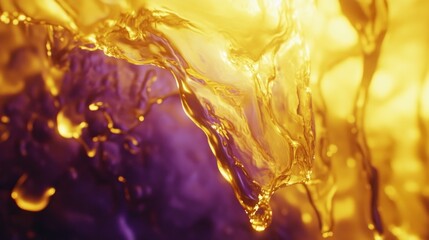 Wall Mural - golden liquid flowing, abstract background, vibrant colors, website design