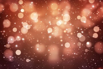 Leinwandbilder - Warm Brown Abstract Background with Bokeh Lights and Glittering Stars for Festive Celebrations and Holiday Season With Sparkling Elements