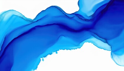 Poster - vivid blue alcohol ink texture with fluid gradients and organic waves for abstract branding, web background, or luxury print design


